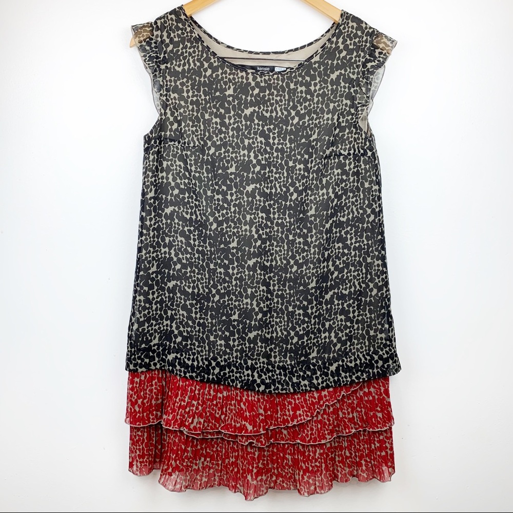 KENSIE Layered & Ruffled Blouse S